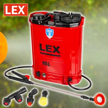 Opryskiwacz plecakowy LEX- 16l akumulatorowy12V 12Ah - "SHOCK PROOF"