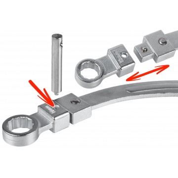 Klucze do napinaczy paska rozrządu -  zestaw: oczkowe 12-19 mm, Torx E10-E18