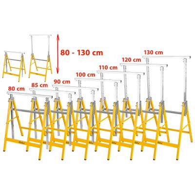 Kobyłki / stojaki warsztatowe 80-130 cm – stabilny i wytrzymały zestaw 2 sztuk