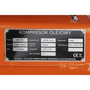 Kompresor LXC150 150 litrów 3.8kW